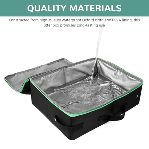 Qpets® Portable Cat Litter Box Foldable Outdoor Easy with Waste Shovel Reusable Washable Waterproof Oxford Cloth Case 40x30x13cm 3 PCS Qpets® Portable Cat Litter Box Foldable Outdoor Easy with Waste Shovel Reusable Washable Waterproof Oxford Cloth Case 40x30x13cm 3 PCS